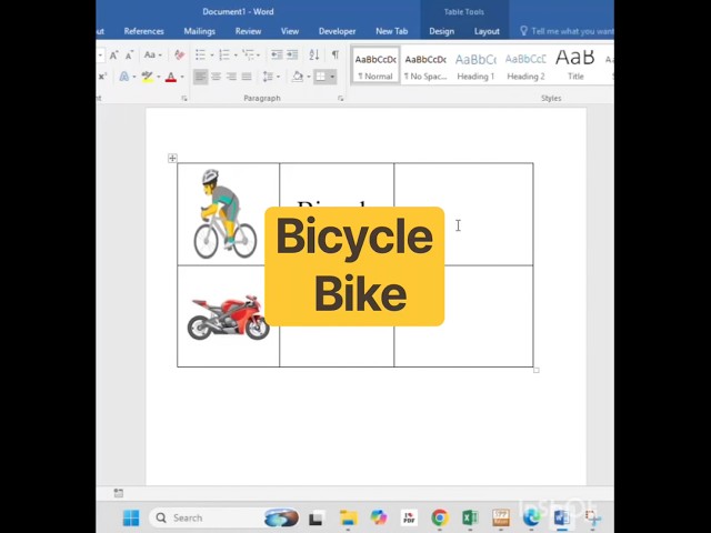 How to draw bicycle & bike in ms word | Drawing