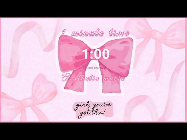 1-Minute Aesthetic Study Timer ⏱️💗 | Pink Focus Timer + Calm Sounds