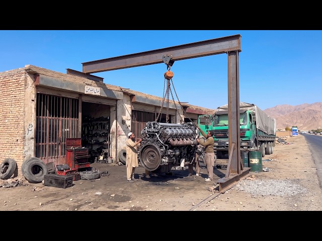 The Skill of a Pakistani Mountain Man Repairing a Complex Mercedes Truck Engine -@Mechanical-Hands