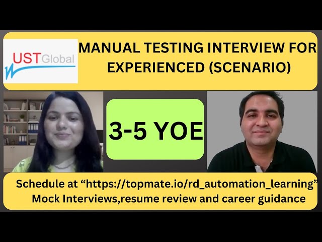 Manual Testing Interview Questions and Answers| Manual Testing Mock Interview for Experienced