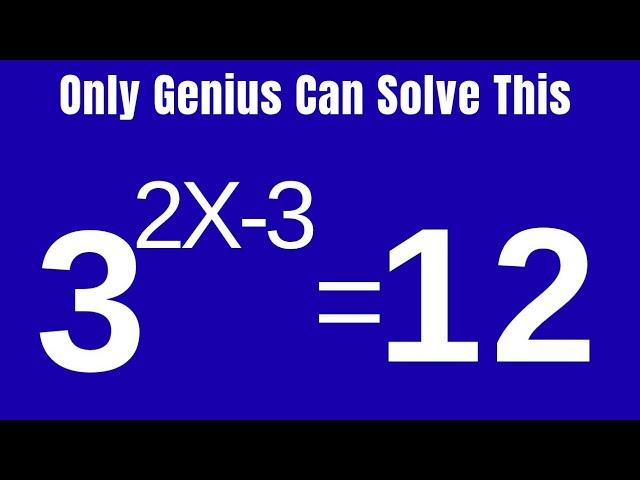 3²ˣ⁻³ = 12 😱 | Find x Step by Step | Tricky Exponential Equation | Olympiad Maths