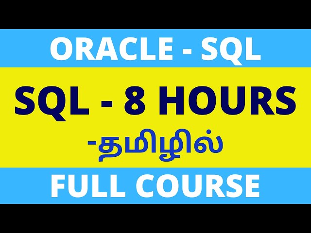 SQL Tutorial in TAMIL ✅ SQL for beginners தமிழில் ✅ NiC IT Academy