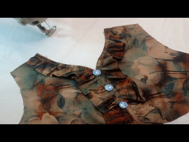 Beautiful V-neck with frills | Sewing Technique | Sewing Tips and Tricks