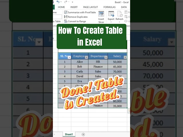 How to Create a Table in Excel | Ctrl + T Shortcut | Excel Tips for Beginners #excel #exceltutorial