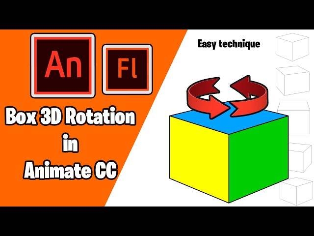 Box 3D Rotation Animation, Frame by Frame Animation, Adobe Animate CC Tutorial