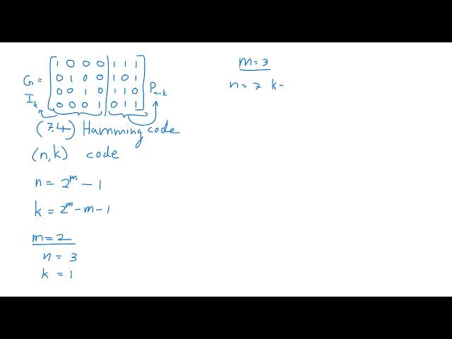 Linear codes - parity matrix