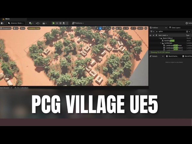 Quick village environment in Unreal Engine 5 using PCG