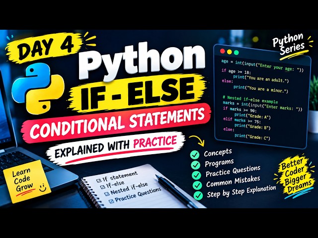 Python If-Else 🔥 | Conditional Statements Explained | Day 4 | Python in Hindi