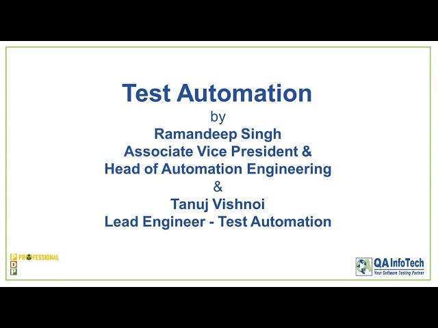 Test Automation Training Session by QA InfoTech