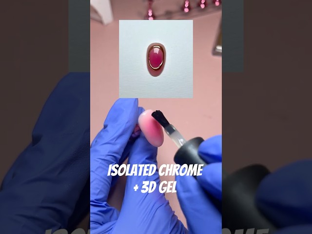 Isolated chrome tutorial😊#nailtok #isolatedchrome #3dnailart #nailtutorial #chromenailart #diynails