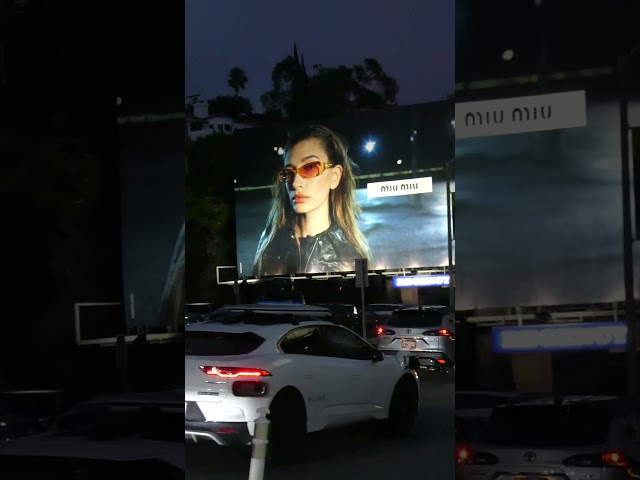 Hailey Bieber Miu Miu Billboard Sunset Blvd Los Angeles California September 26, 2026