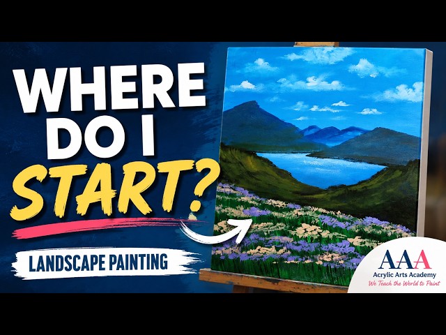 How to Start a Landscape Painting 🎨 Acrylic Painting Tips for Beginners