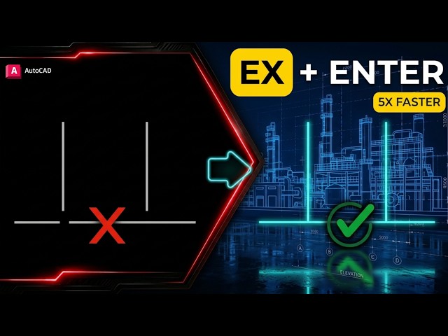 How to Extend Lines 5X FASTER in AutoCAD (EX Command)