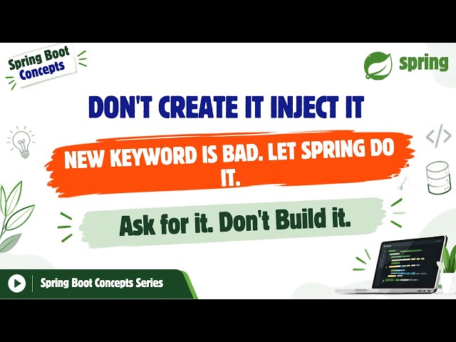 Dependency Injection in Spring Boot | Complete Guide with Real Examples | Java Interview 2026