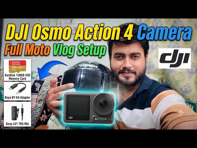 Dji Osmo Action 4 Camera 🤩 || Full Moto Vlog Setup || #djiosmoaction4