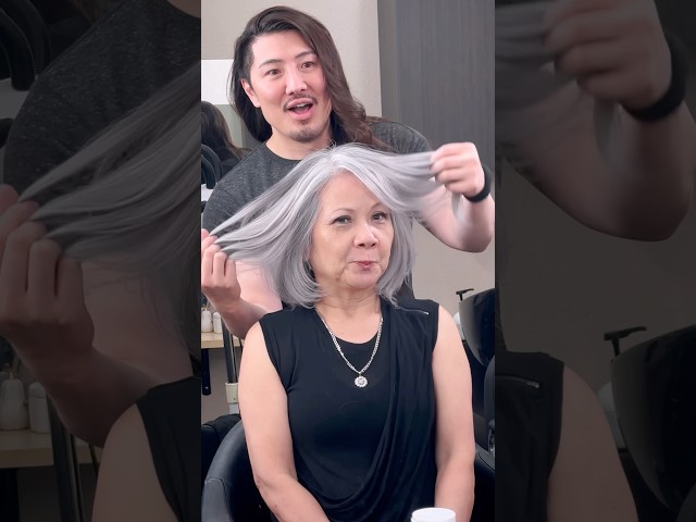 Silver Hair transformation for Mothers Day with #GuyTang
