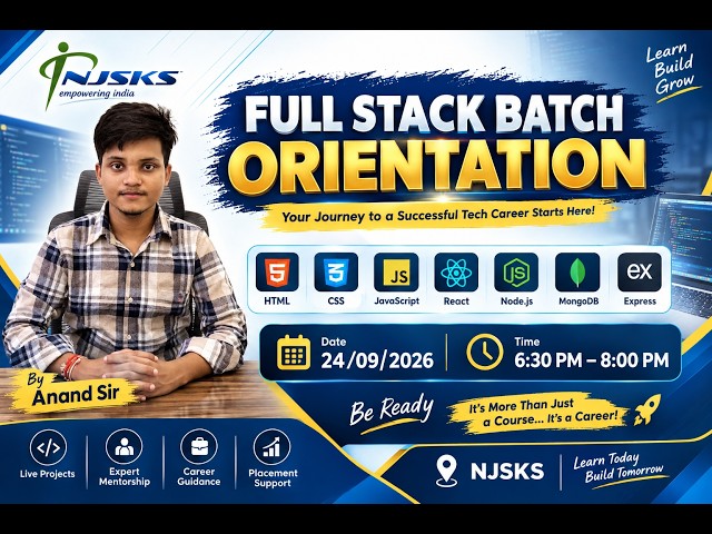 FREE Full Stack Development Course | Class 1 | NJSKS | For BCA, B.Tech & Polytechnic Students