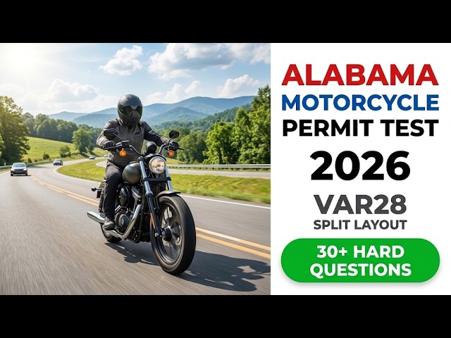 2026 Alabama Motorcycle Permit Test 4 Var28: Full Practice Exam Walkthrough and Answers to Pass Now
