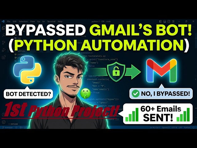 Automating Gmail python Program 🔥| 1st Time - By-passing Googl's Gmail AI 😂| Python Project 1st.