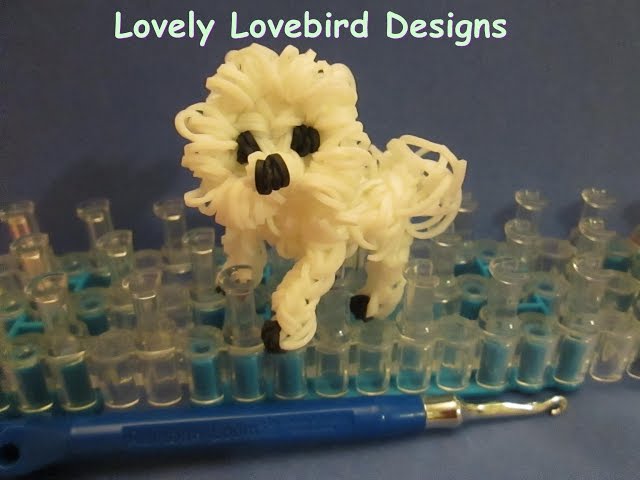 Rainbow Loom Samoyed Dog or Puppy Charm. 3-D