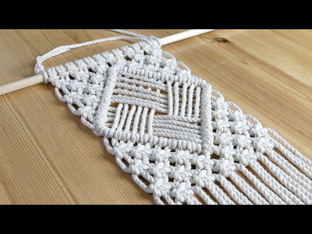 DIY Easy Macramé Diamond Pattern Wall Hanging Tutorial