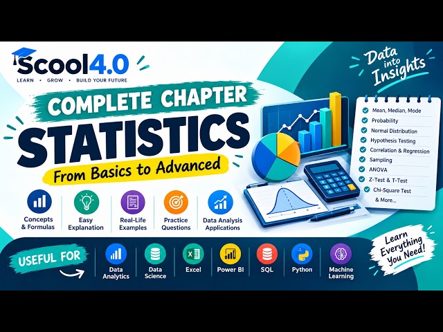 STATISTICS COMPLETE CHAPTER | Statistics for Data Analytics, Data Science, Excel, SQL & Power BI