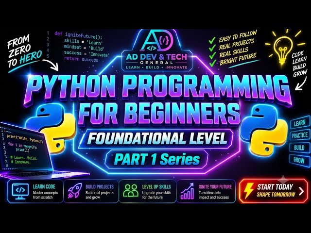 PYTHON PROGRAMMING FOR BEGINNERS: FOUNDATIONAL LEVEL SERIES PART 1