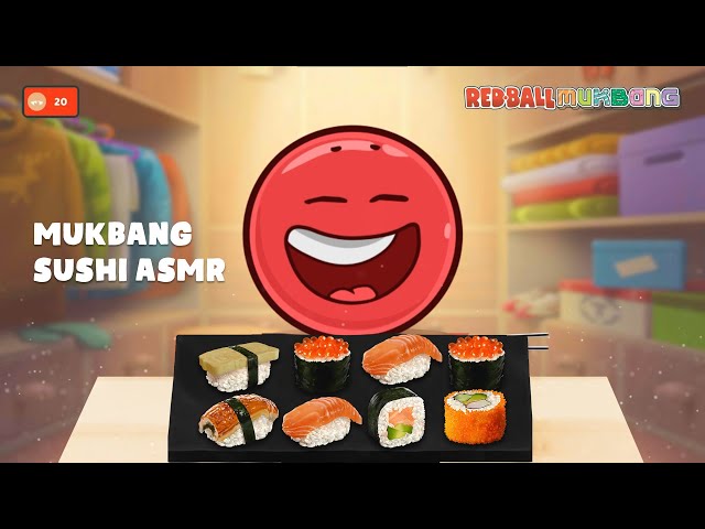 Red Ball 4 Mukbang Animation ASMR Eat Sushi Ep 3 #Shorts