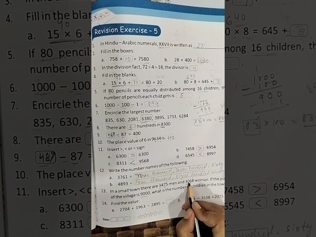 Maths Revision Class 3