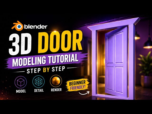How to Model a 3D Door in Blender | Easy Door Modeling Tutorial for Beginners 🚪