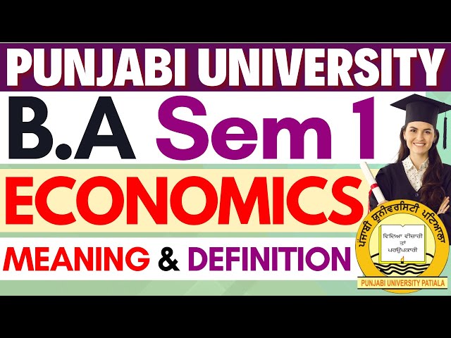 Economics meaning and definition | Economics BA Semester 1 | BA Sem 1 Economics Important Questions