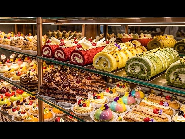 Massive Fresh Cream Rolls Made in a Busy Bakery | Satisfying Baking Process