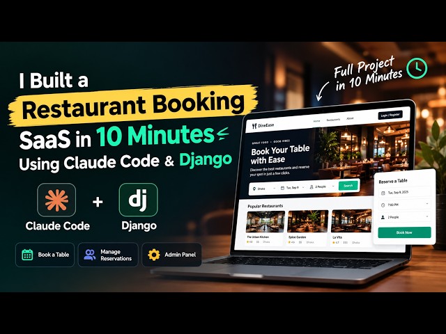 I Built a Restaurant Booking SaaS in 10 Minutes Using Claude Code & Django