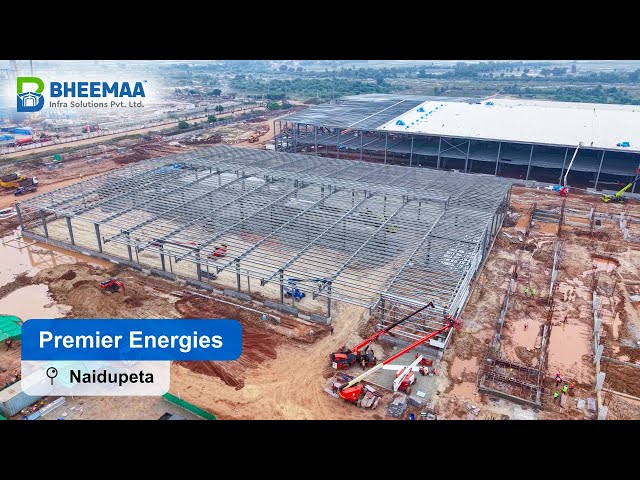 FG Warehouse Erection in Progress | Premier Energies Naidupeta