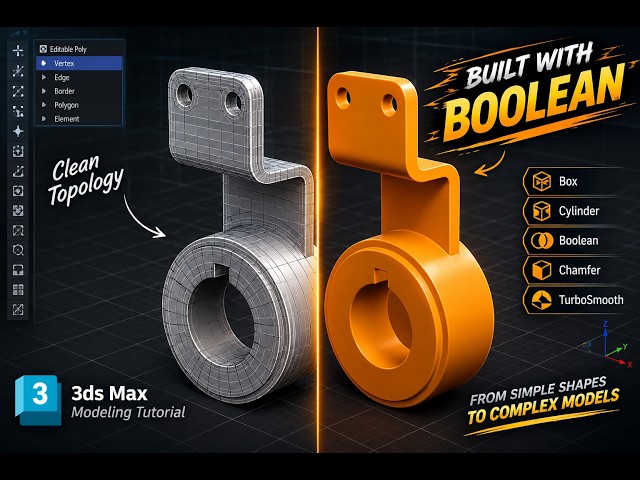 Hard Surface Modeling in 3ds Max  Boolean Workflow & Clean Topology