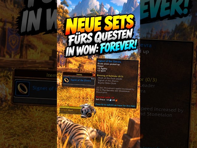 Rare mobs in World of Warcraft: Forever now drop set items with zone bonuses!