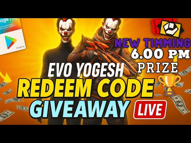 Evo Yogesh live Streaming  Redeem Code GIVEAWAY 17 NOV #evoyogeshgaming #livestream #custom