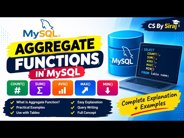 Aggregate Functions in MySQL |SQL Tutorial |CS By Siraj #aggregatefunctions #mysql #coding #trending