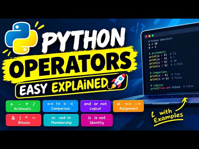 Python Operators Explained in 14 Minutes 🐍 | All Operators with Examples | Python for Beginners