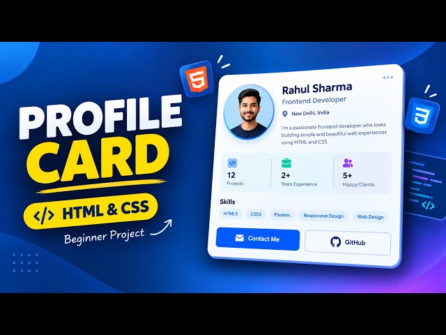 Build a Personal Profile Card with HTML & CSS | Beginner Project