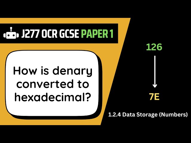 Denary to Hexadecimal | 2.4 | OCR GCSE Computer Science | J277