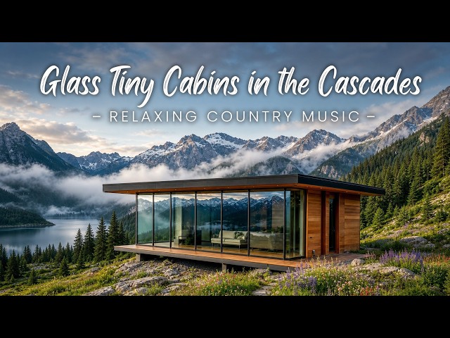 Glass Tiny Cabins in the Cascades | Relaxing Country Music