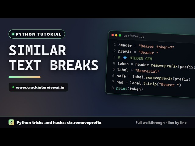 Python Tricks and Hacks: Stop Prefix Bugs