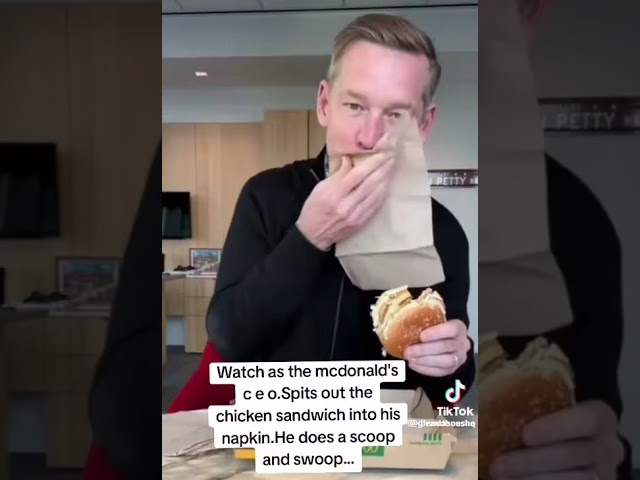 Our favorite CEO has now been caught spitting out his chicken sandwich