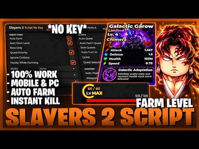 [⚔️] Slayers 2 Script - No Key, Auto Parry, Instant Kill, Auto Farm, Farm Level & More!