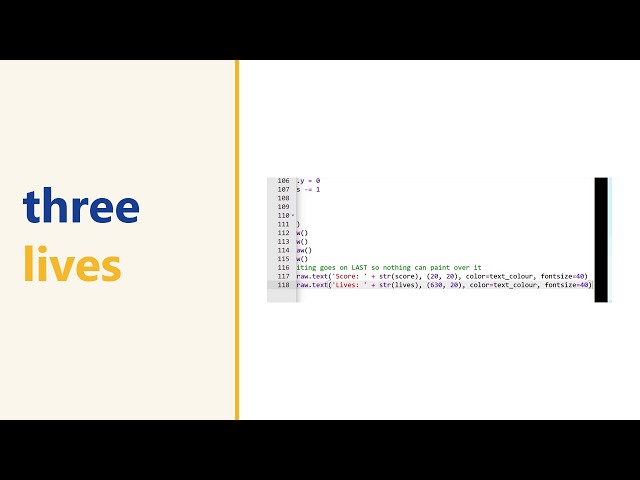 Adding a lives system to a pygame zero game