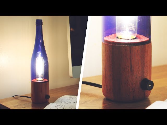 Wood & Bottle Lamp - First Lathe Project