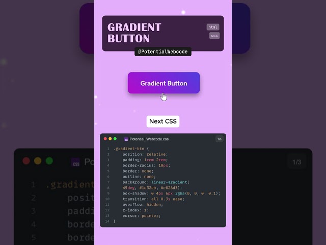 Gradient Button Design UI in HTML CSS #shorts #htmlcss #coding #webdesign #csstricks #frontendcourse