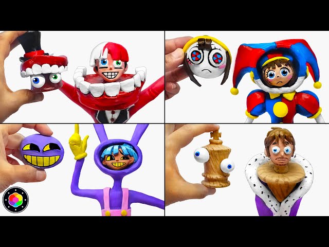 Making ORIGIN of THE AMAZING DIGITAL CIRCUS! (Jax, Caine, Pomni & Kinger) Clay | PlastiVerse