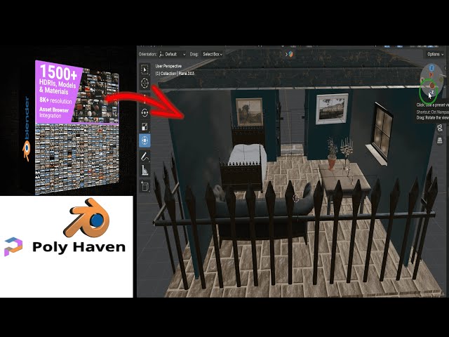 How to Installing and using Poly Haven Add-Ons in Blender🌟 1727 + HDRIs , Model , & Materials 🌟